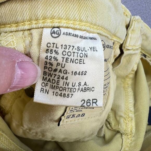 AG Denim Women's Jeans The Stevie Ankle Slim Straight Ankle Yellow Size 26R - Picture 13 of 16